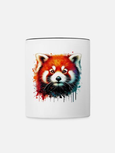 Kleiner Panda - Tasse zweifarbig - Weiß/Schwarz