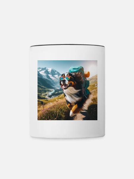 Berner Sennenhund - Tasse zweifarbig - Weiß/Schwarz