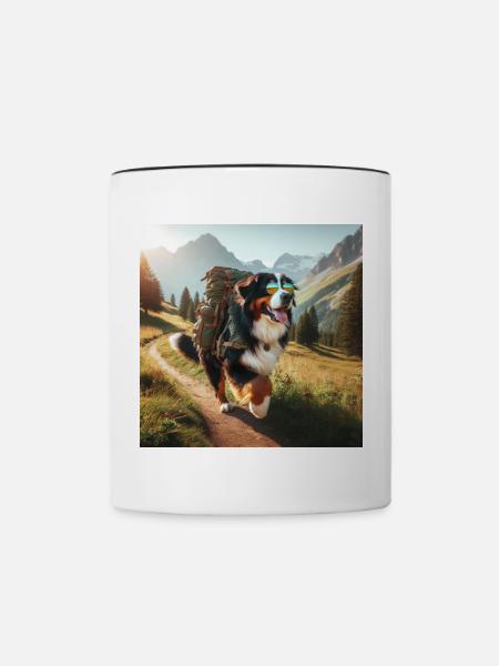 Berner Sennenhund - Tasse zweifarbig - Weiß/Schwarz