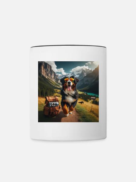 Berner Sennenhund - Tasse zweifarbig - Weiß/Schwarz