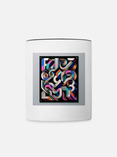 Experimentelle Typografie - Tasse zweifarbig - Weiß/Schwarz