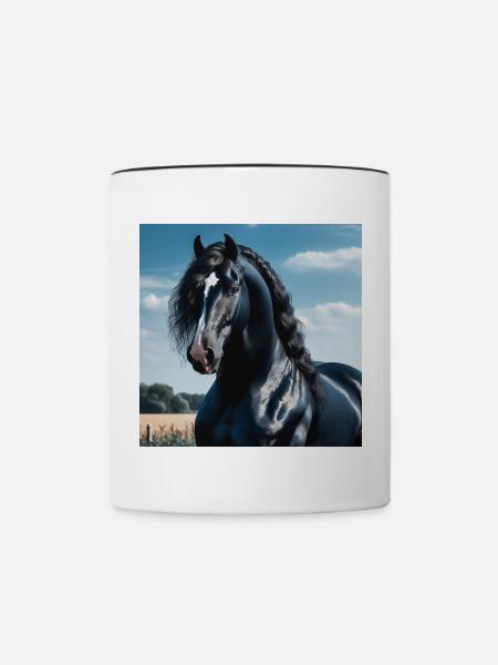 Eleganz des Pferdes - Tasse zweifarbig - Weiß/Schwarz