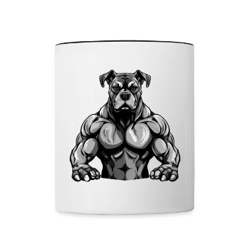 Gymnase d’entraînement des muscles du chien - Mug contrasté - blanc/noir - Devant