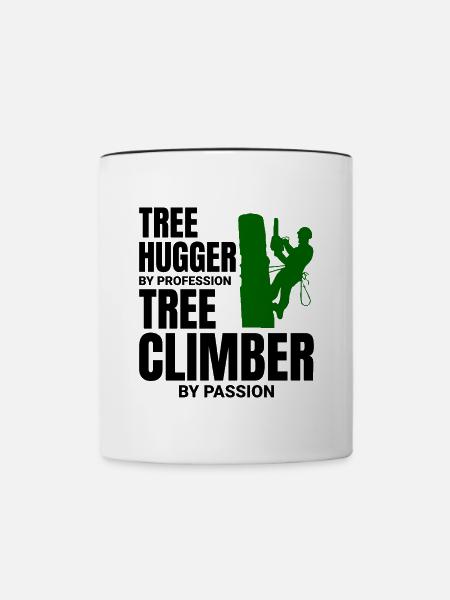 Baumpfleger Baumchirurg Kletterer Kletterschneider - Tasse zweifarbig - Weiß/Schwarz