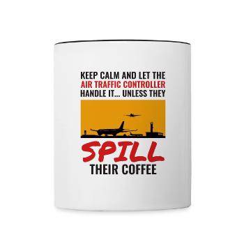 Contrôleur de la circulation aérienne Café ATC Aviation Humour - Mug contrasté - blanc/noir - Devant