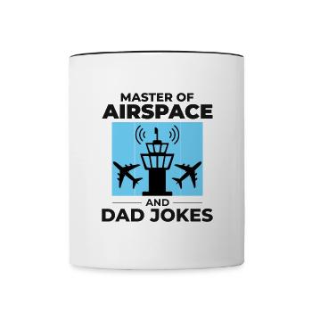 Contrôleur de la circulation aérienne Papa ATC Aviation Humour - Mug contrasté - blanc/noir - Devant
