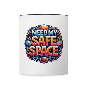 Besoin d’un endroit sûr, mon espace - Mug contrasté - blanc/noir - Devant