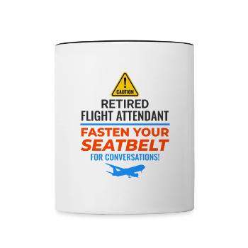 Hôtesse de l’air à la retraite - Mug contrasté - blanc/noir - Devant