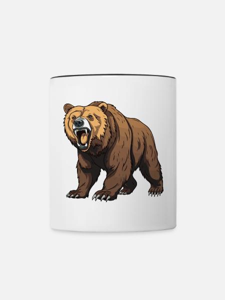 Animal Ours - Mug contrasté - blanc/noir
