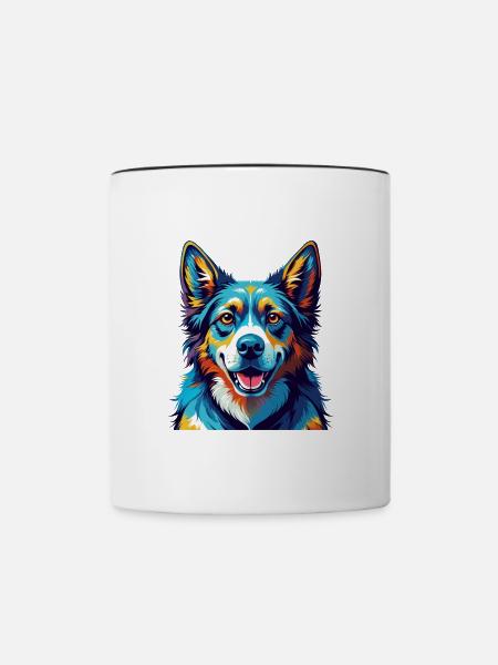 Akbash Hunderasse Bunte Karikatur Kawaii - Tasse zweifarbig - Weiß/Schwarz