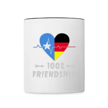 Somalia und Deutschland 100% Freundschaft - Tasse zweifarbig - Weiß/Schwarz - Vorne