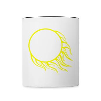 Soccer Flame Fire Symbol - Contrasting Mug - white/black - Front
