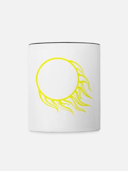 Fussball Flamme Feuer Symbol - Tasse zweifarbig - Weiß/Schwarz