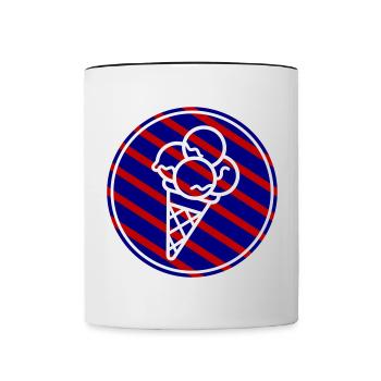 Eicreme Eis Sommer - Tasse zweifarbig - Weiß/Schwarz - Vorne