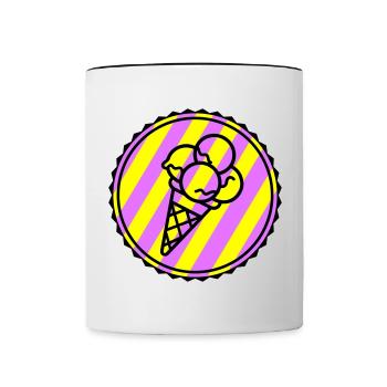 Eicreme Eis Icon - Tasse zweifarbig - Weiß/Schwarz - Vorne