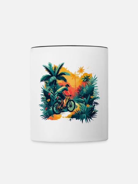 Radfahrer - Tasse zweifarbig - Weiß/Schwarz