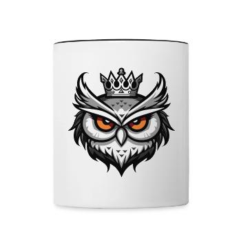 Owl Crown - Contrasting Mug - white/black - Front