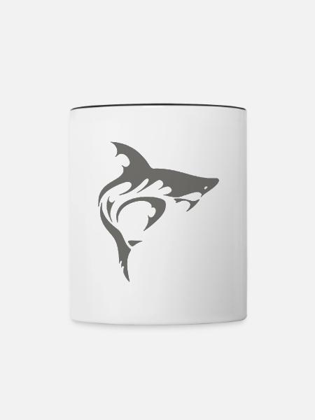 SHARK - Tasse zweifarbig - Weiß/Schwarz