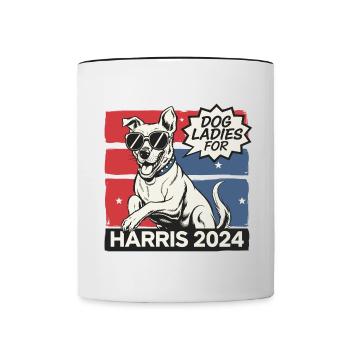 Chien Dames Pour Kamala Harris 2024 États-Unis Amérique - Mug contrasté - blanc/noir - Devant