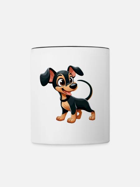 Pinscher 2 - Tasse zweifarbig - Weiß/Schwarz