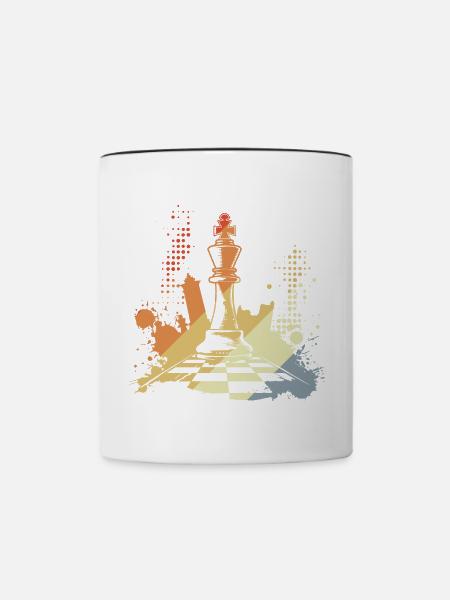 Schachfigur - Tasse zweifarbig - Weiß/Schwarz