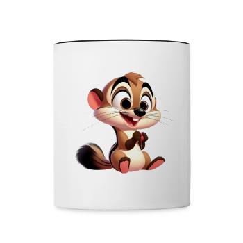 belette - Mug contrasté - blanc/noir - Devant