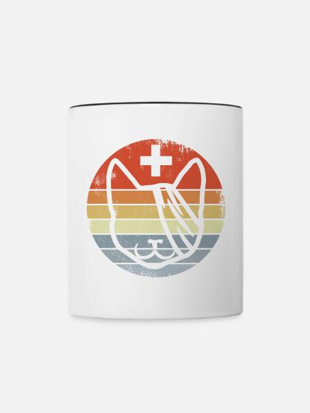 Tierarzt Katze - Tasse zweifarbig - Weiß/Schwarz