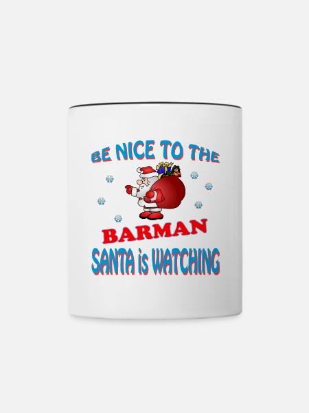 SANTA BARMAN - Tasse zweifarbig - Weiß/Schwarz