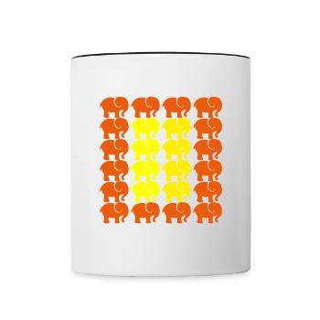 ÉLÉPHANT - Mug contrasté - blanc/noir - Devant