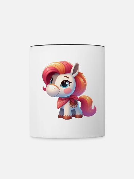 Pony 4 - Tasse zweifarbig - Weiß/Schwarz