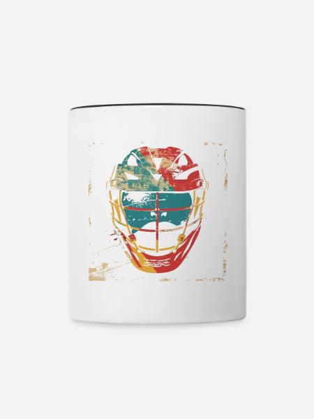 Oldschool Lacrosse Helm - Tasse zweifarbig - Weiß/Schwarz
