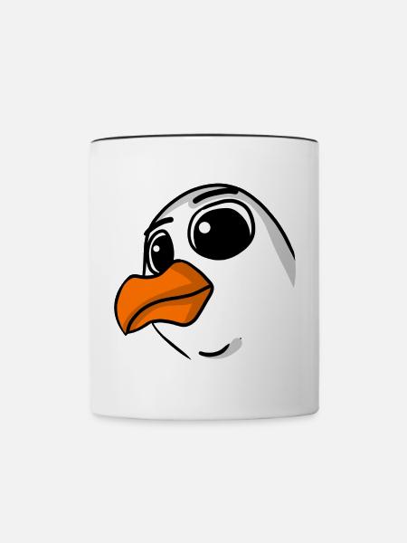Möwe Kopf - Tasse zweifarbig - Weiß/Schwarz
