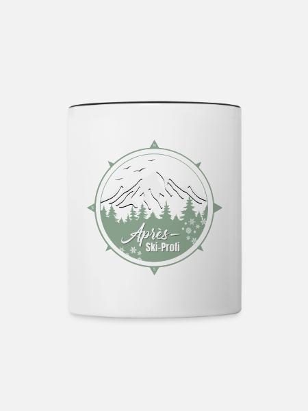 Skikompas - Tasse zweifarbig - Weiß/Schwarz