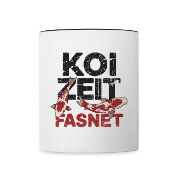 Koi Zeit Fasnet - Karneval Fasching - Tasse zweifarbig - Weiß/Schwarz - Vorne