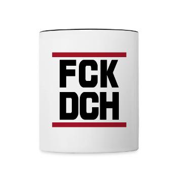 FCK DCH Fuck You Dire Citation - Mug contrasté - blanc/noir - Devant