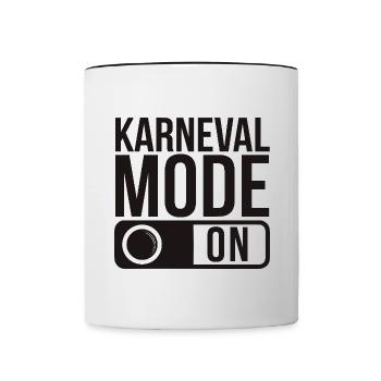 Karneval Mode On Fasching Fasnet - Tasse zweifarbig - Weiß/Schwarz - Vorne