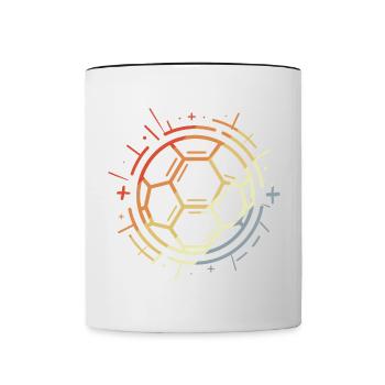 Dessin de football vintage - Mug contrasté - blanc/noir - Devant