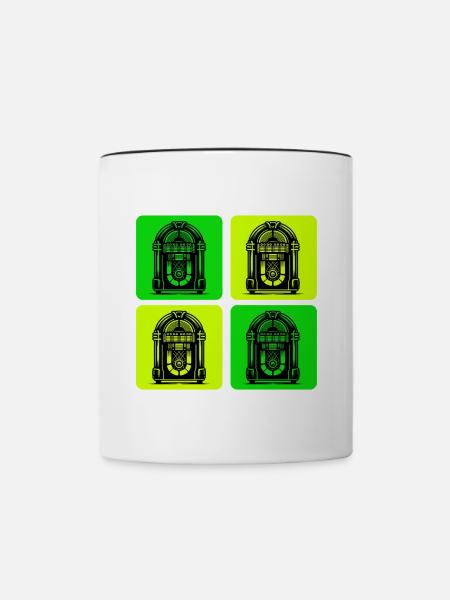 Retro Jukebox Style - Tasse zweifarbig - Weiß/Schwarz