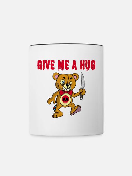 Psychopathischer Teddybär - Tasse zweifarbig - Weiß/Schwarz