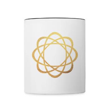 Yoga Coeur Amour Méditation Or Luxe Mandala om - Mug contrasté - blanc/noir - Devant