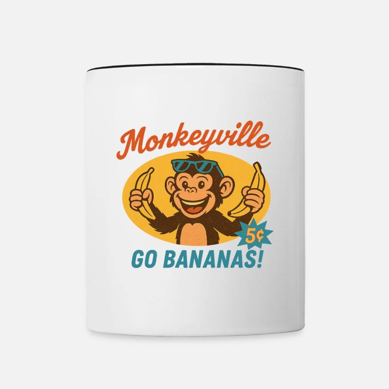 Monkey - Monkeyville - Contrasting Mug - white/black