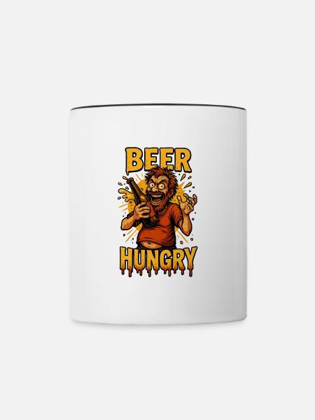 Bier Hunger Design - Tasse zweifarbig - Weiß/Schwarz
