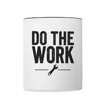 Faites le travail en disant citation - Mug contrasté - blanc/noir - Devant