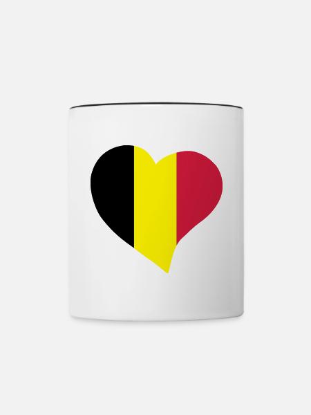 Belgische Herz - Tasse zweifarbig - Weiß/Schwarz