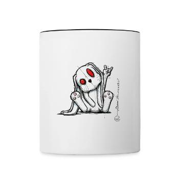 bunny metal - Mug contrasté - blanc/noir - Devant