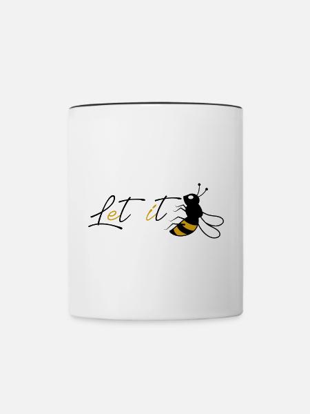 Let it be Bee Geschenk - Tasse zweifarbig - Weiß/Schwarz