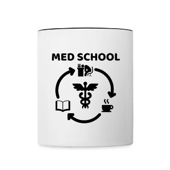 Studying medicine student coffee gift - Contrasting Mug - white/black - Front