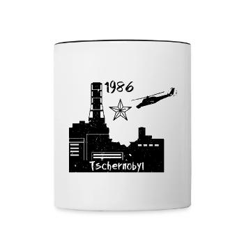 Chernobyl Nuclear Power Plant 1986 Gift - Contrasting Mug - white/black - Front