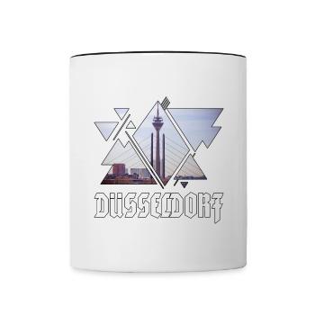 Düsseldorf Allemagne Ville Skyline Accueil Amour - Mug contrasté - blanc/noir - Devant