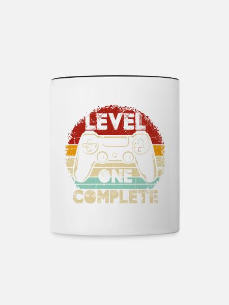Level One Complete Retro Controller - Tasse zweifarbig - Weiß/Schwarz